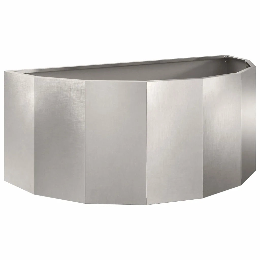 Fioriera | Cassetta per fiori | Vaso Argento 90 x 45 x 35 cm Acciaio inossidabile