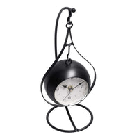 Orologio da Tavolo Pendolo 11x14xh25 cm in Metallo Nero