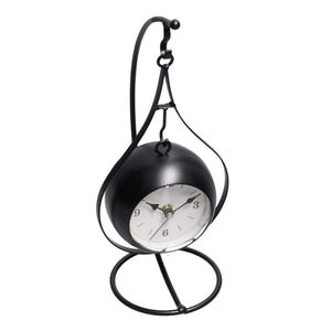 Orologio da Tavolo Pendolo 11x14xh25 cm in Metallo Nero