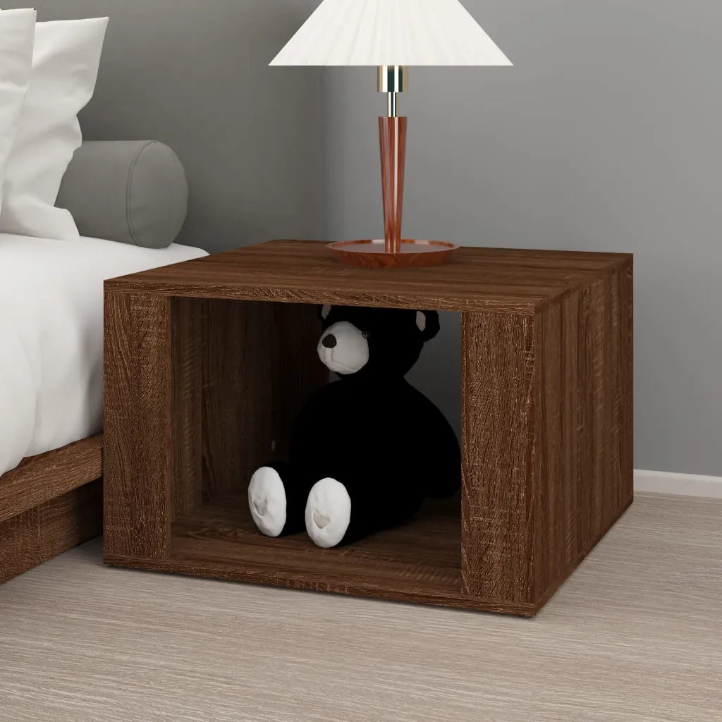 Comodino | Armadio da Notte | Mobiletto da notte Rovere Marrone 57x55x36 cm in Legno Multistrato