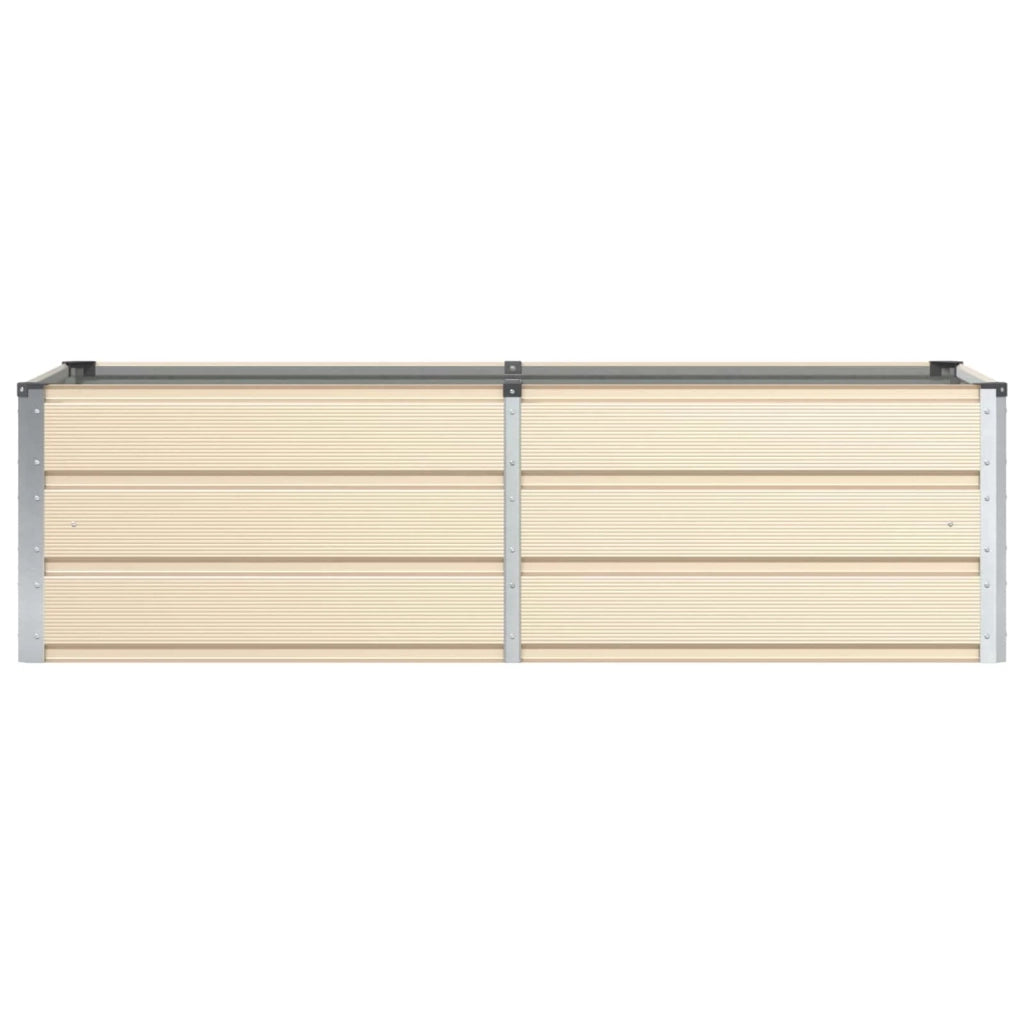 Fioriera moderna dal design industriale 160 x 80 x 45 cm per uso esterno e interno in acciaio avorio 02_0059145