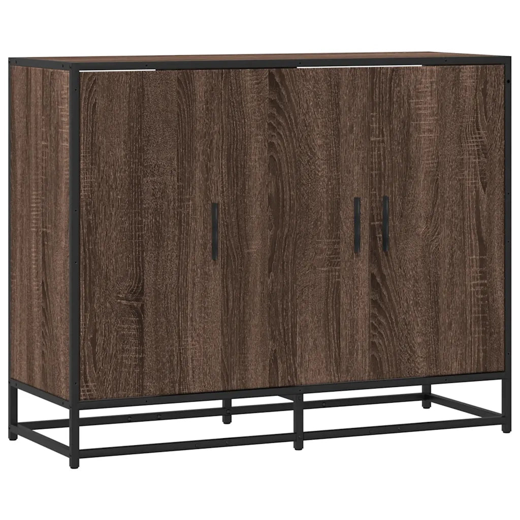 Credenza | Madia | Buffet da pranzo | Armadio da pranzo Rovere Marrone 94x35x76 cm in Legno Multistrato