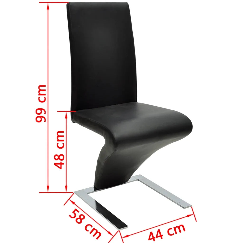 Sedie da Pranzo 4 pz Nere in Similpelle cod mxl 23526