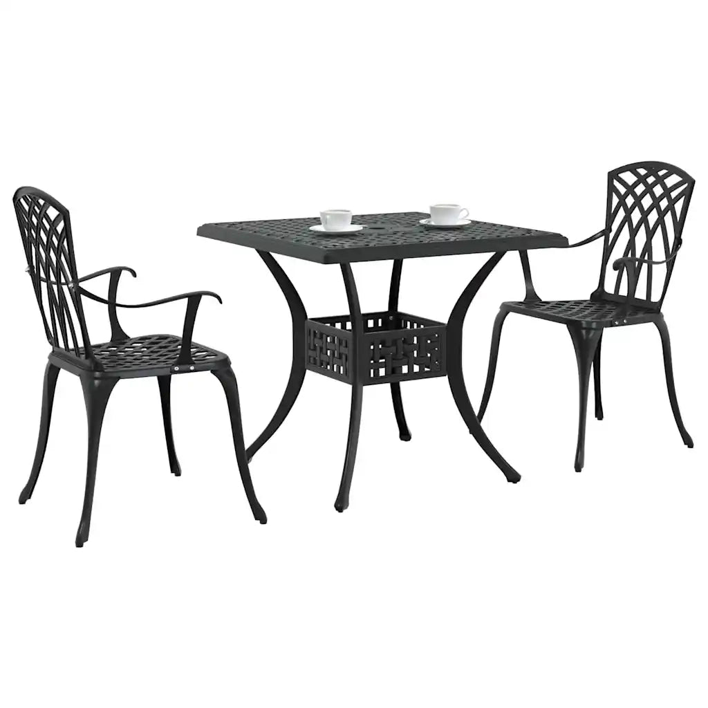 Set di Tavolo da Giardino 3 pcs Nero Alluminio pressofuso 3334757