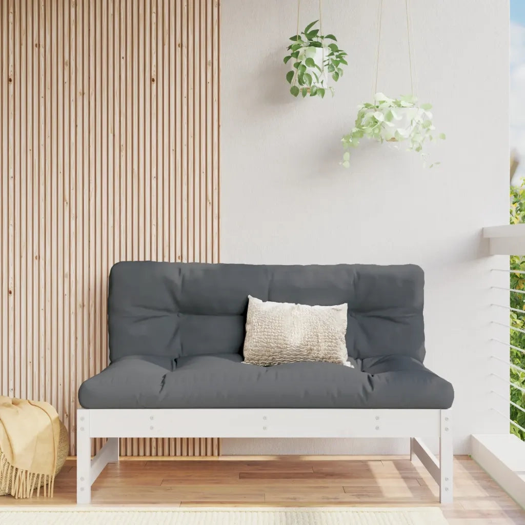 Divano Centrale Giardino-Sofa Modulare-Divanetto da esterno Bianco 120x80cm Legno Massello Pino 660511