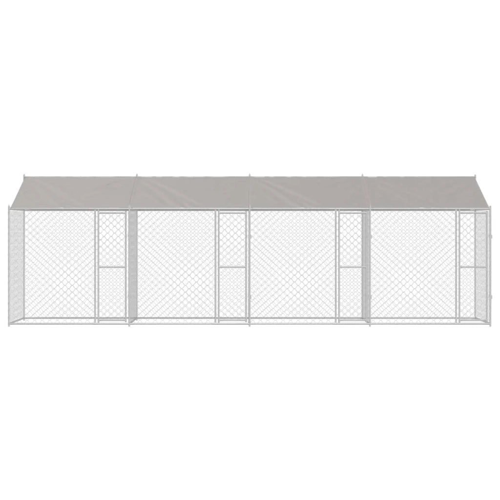 Gabbia per Cani con Tetto Argento 800 x 200 x 256 cm 3368300