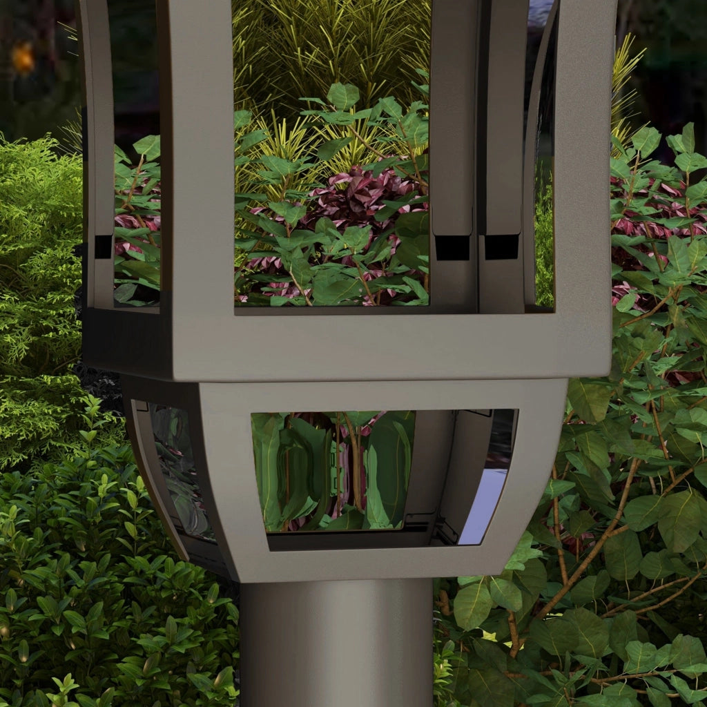 Lampione da Giardino con 6h Autonomia e Ancoraggio a Terra 15x15x127 cm in ABS e Policarbonato Nero