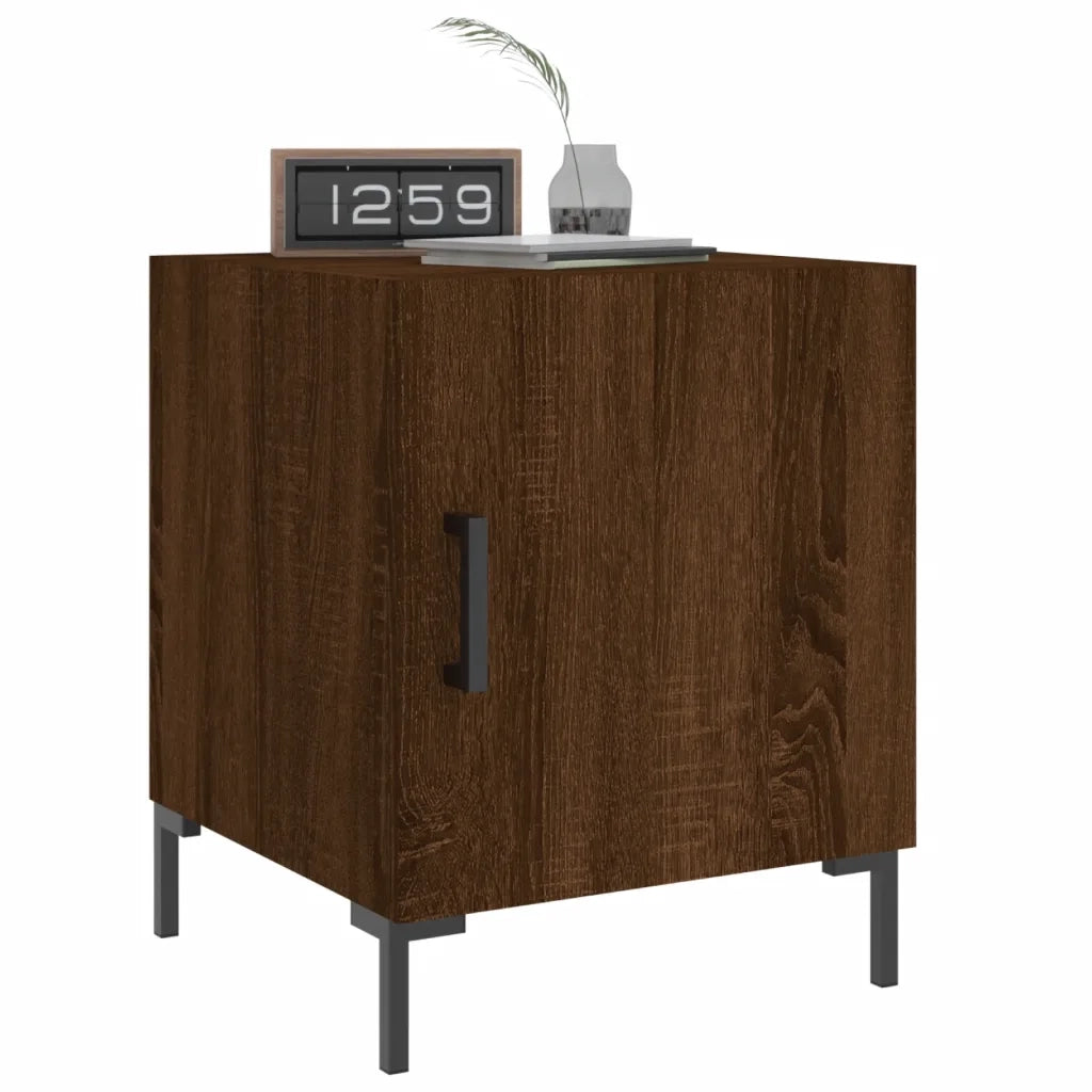 Set di 2 Comodini | Armadio da Notte | Mobiletto da notte Rovere Marrone 40x40x50 cm in Legno Multistrato