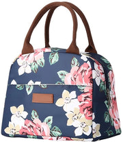 Borsa da picnic per donna, stampo fiorale, moderno, isolato, grande capacità, portatile, pausa lavorativa, snack, frutta, campeggio, escursione