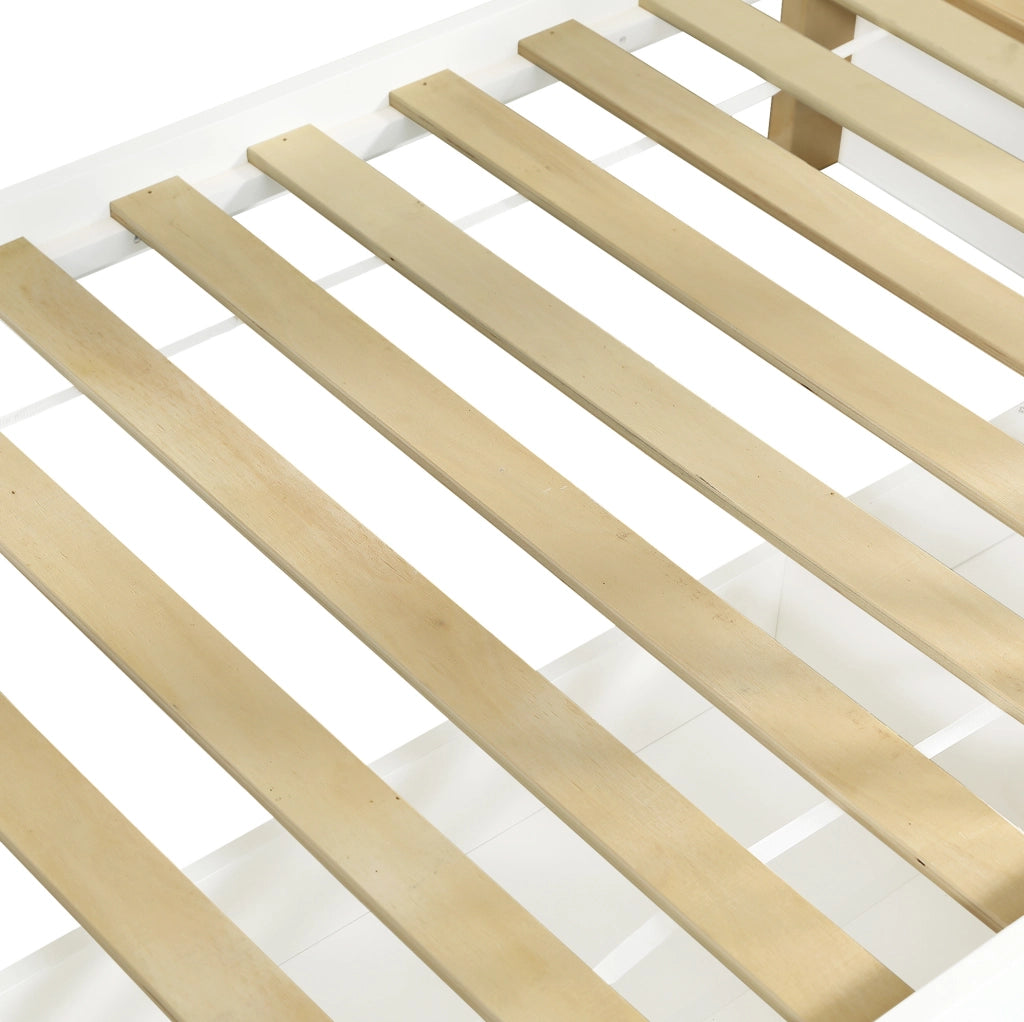 Letto a castello per bambini 90x200 cm con scala contenitore e 3 cassetti