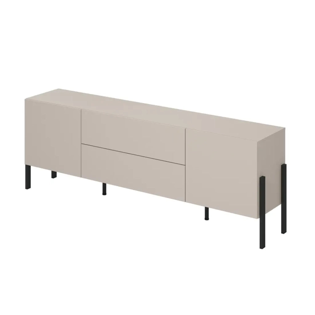 Pack salotto SALMA – buffet 2 ante & 3 cassetti e mobile TV 2 ante & 2 cassetti beige & nero opaco