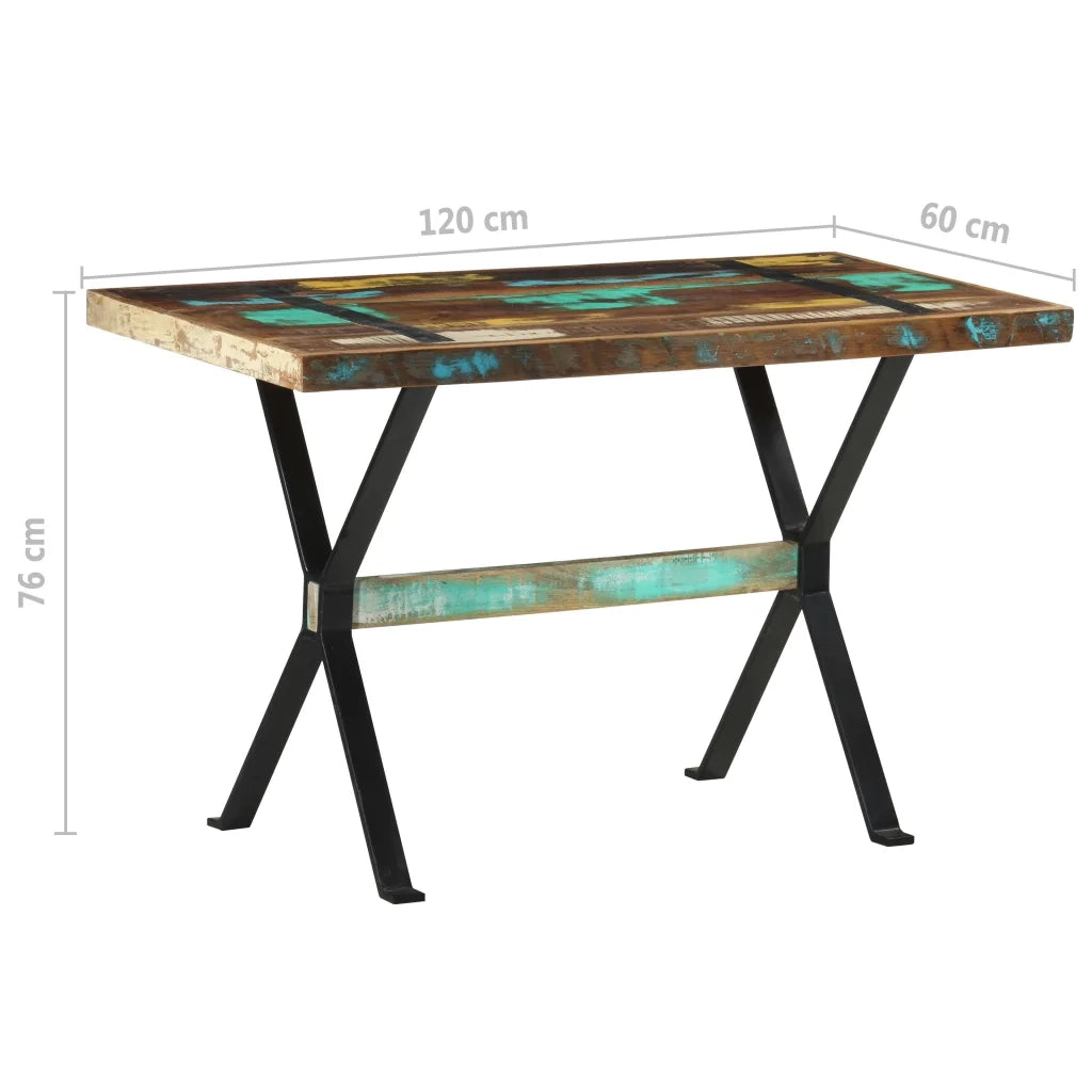Tavolo da Pranzo 120x60x76 cm in Legno Massello di Recupero 321605