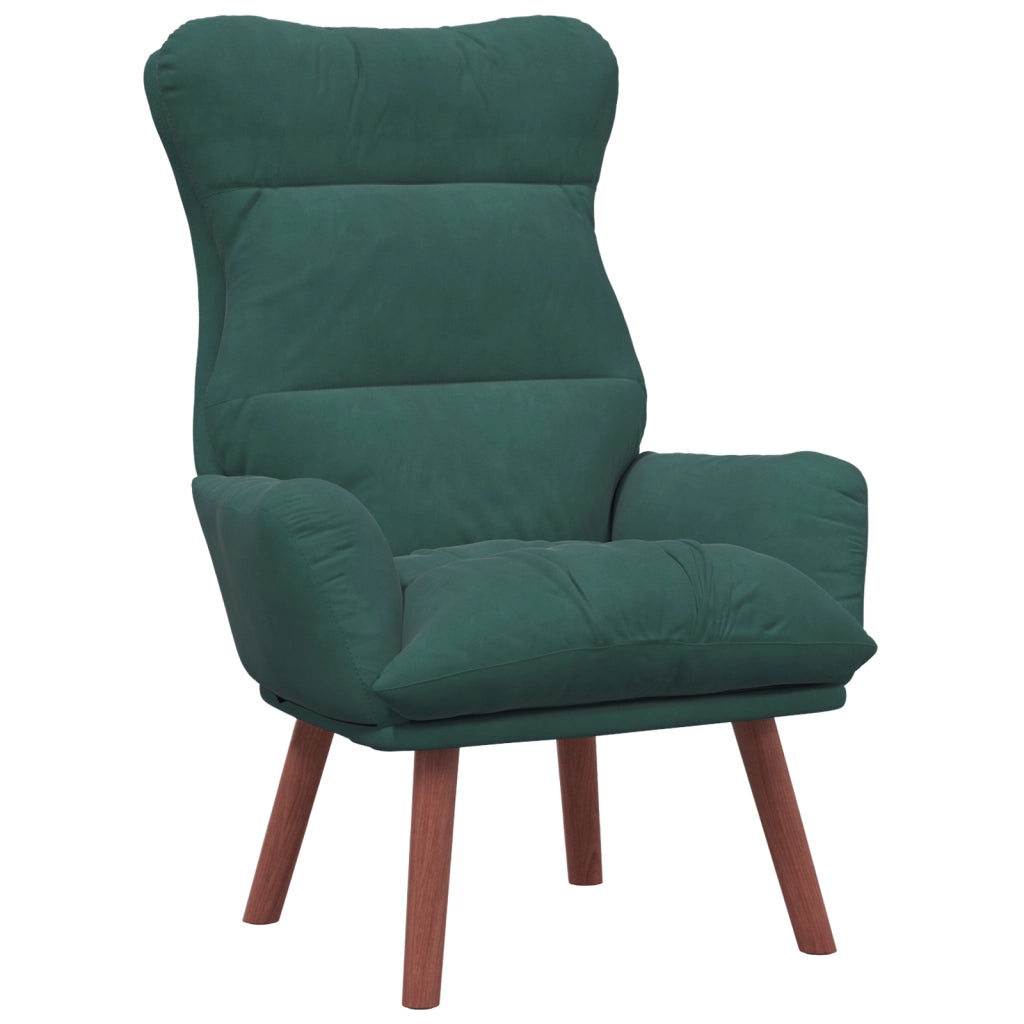 Poltrona Relaxante Verde Scuro in Velluto