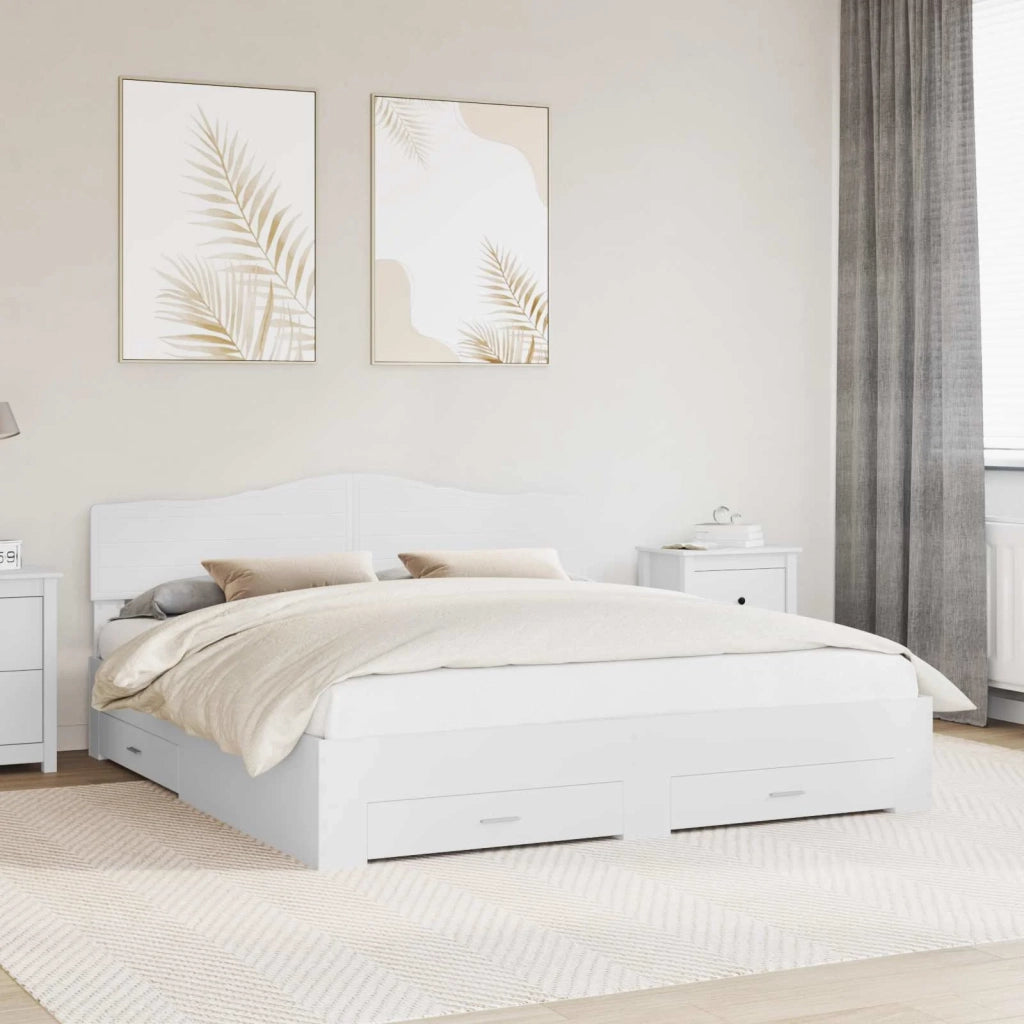 Struttura del letto Bianco 180 x 200 cm Legno multistrato 3413159
