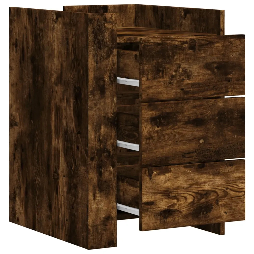 Comodino-Tavolino da notte Rovere Fumo 45x50x65 cm in Legno Multistrato