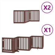 Cancelletto di sicurezza per animali domestici porta pieghevole 12 pannelli legno di pioppo marrone 02_0023142