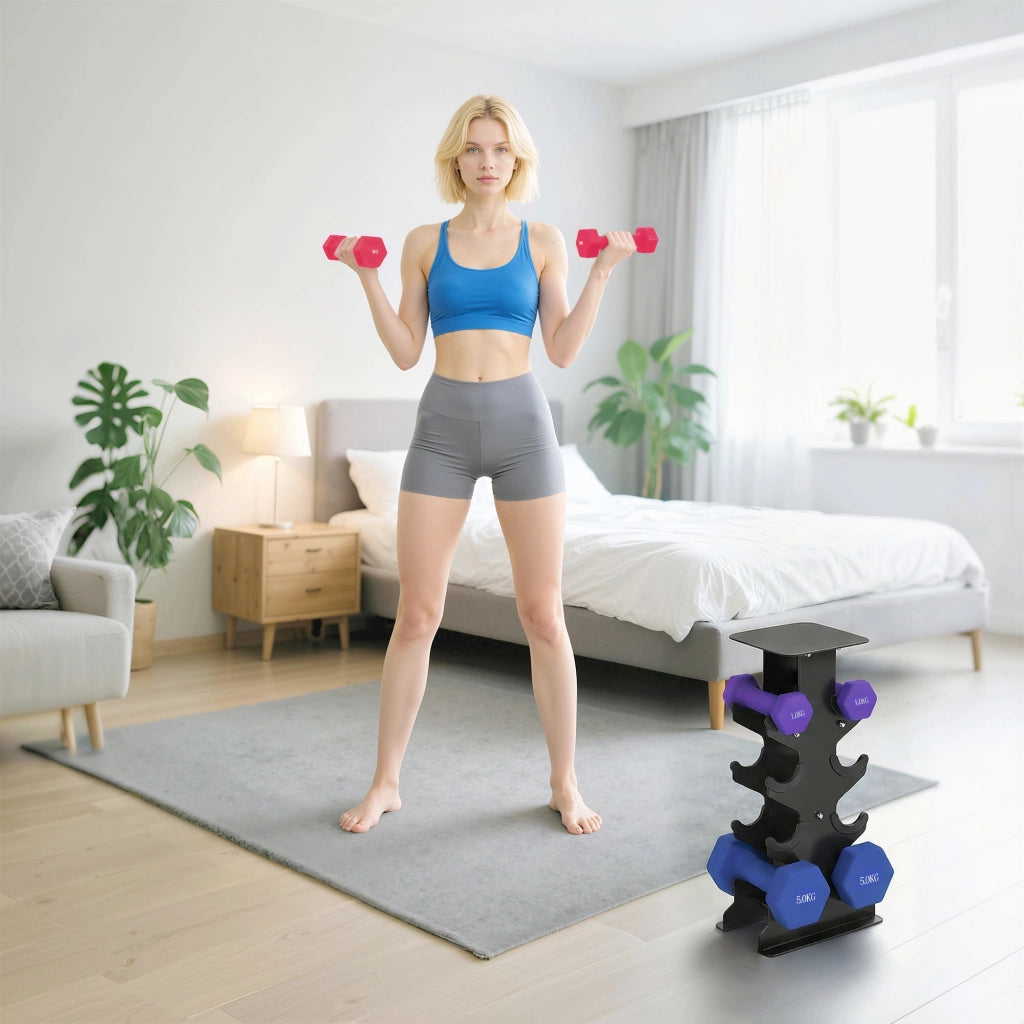 Set Hanteln 3 Paar con Stoccaggio ¨C zephmum ¨C 1-5 kg Esagonale