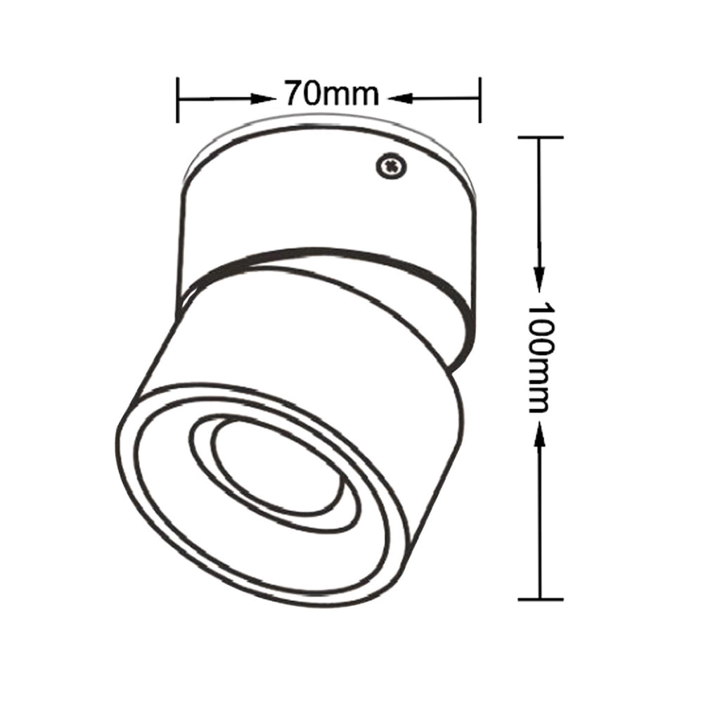 Spot plafoniera tondo nero orientabile LED CCT 10W