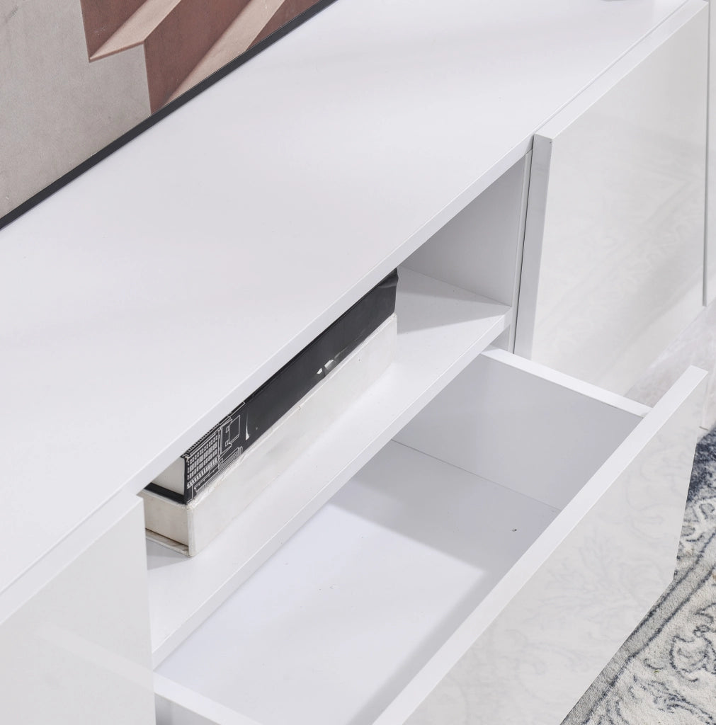 Mobile TV moderno bianco 170 cm in MDF con design patchwork diagonale