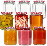 Solidchoice- Jampotten 280ml - Glazen Potten - 6 Stuks - Met Deksel - Inmaakpotten - Fermentatiepot - Weckpotten