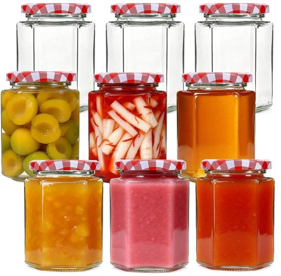 Solidchoice- Jampotten 280ml - Glazen Potten - 6 Stuks - Met Deksel - Inmaakpotten - Fermentatiepot - Weckpotten