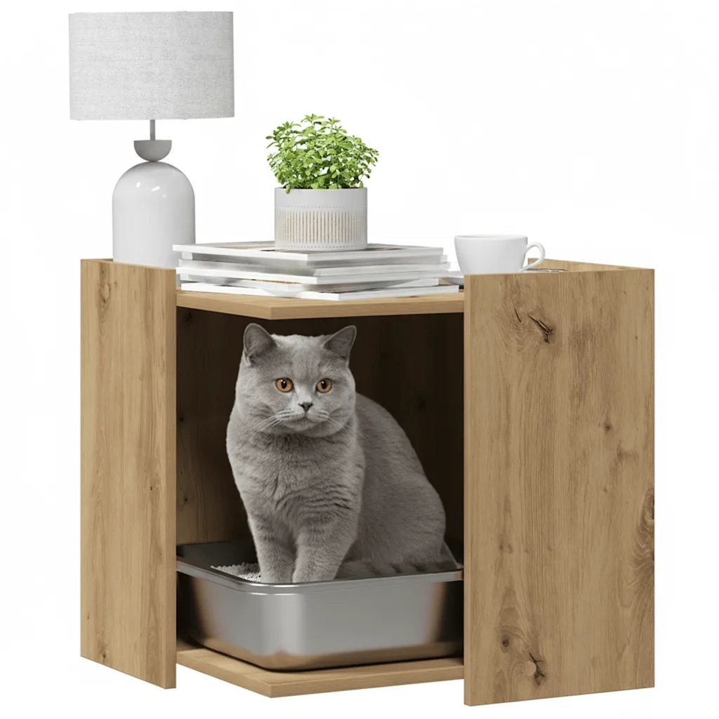 Recinto Lettiera Rovere Artigianale 53x53x51 cm in Truciolato 857759