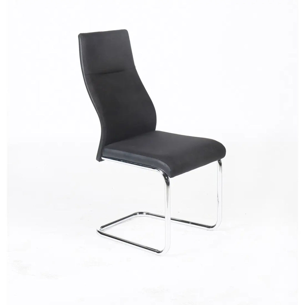Sedia OLIVIER design in metallo e tessuto colore nero - Set di 4