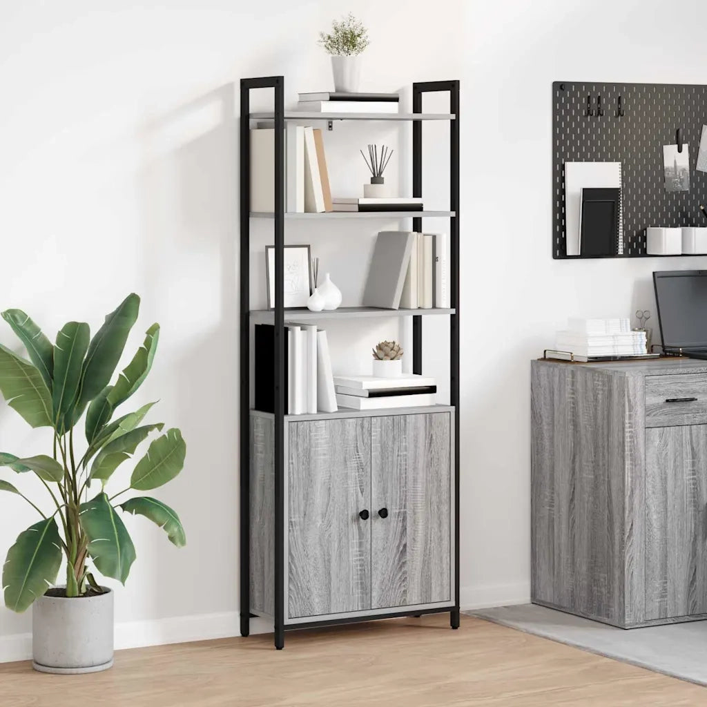 Armadio per Libri Grigio Sonoma 60 x 24 x 161 cm