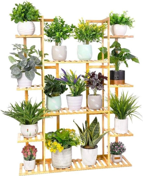 Stand per piante a forma a scala e a strati per esterni e interni - Adatto per angoli di giardino, recinzioni e vasi - Ideale per balcone e soggiorno