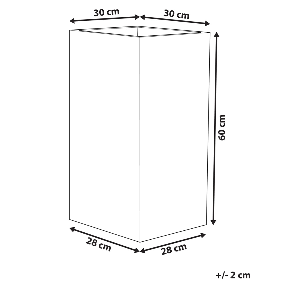 Vaso per piante alto in pietra beige 30 x 30 x 60 cm Fioriera per interni ed esterni