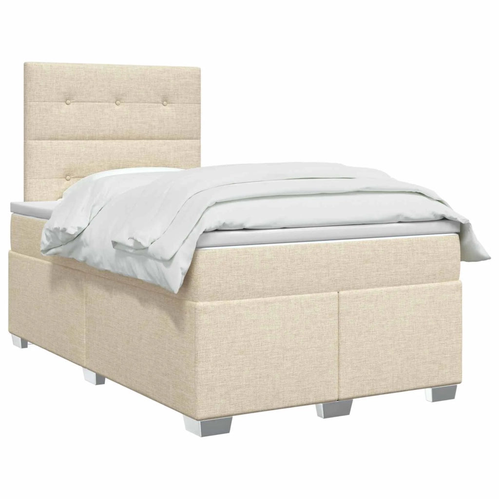 Letto box spring con materasso Crema 120 x 200 cm Tessuto 3453386