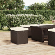 Ottomana con Cuscino Marrone 40x30x40 cm in Polyrattan