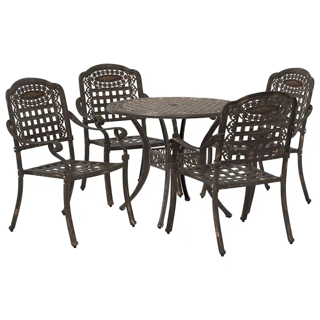 Set da Pranzo per Giardino 5 pcs Bronzo Alluminio 3334684