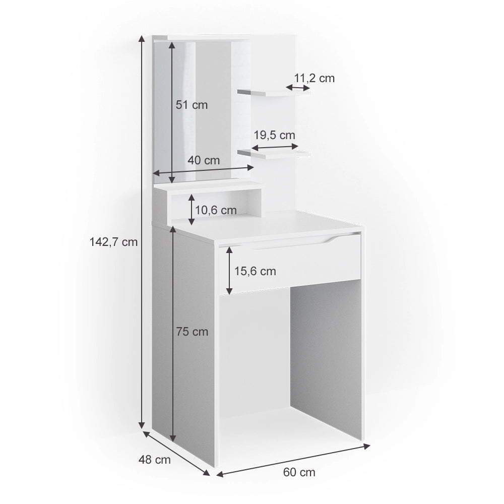 Vicco Tavolo da toeletta Bianco 60 cm
