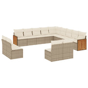 Set Divano da Giardino 13 pz con Cuscini Beige in Polyrattancod mxl 113970