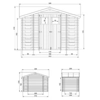 TIMBELA M391+M391G Casetta da Giardino in Legno - 3,53 + 0,97+0,97 m2