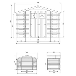 TIMBELA M391 Casetta da Giardino in Legno - 3,53 + 0,97+0,97 m2