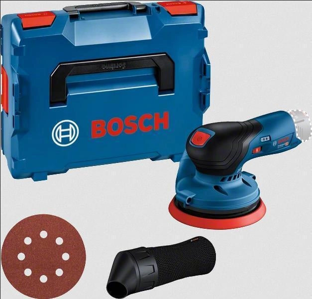 Bosch 0 601 372 100 GEX 12V-125 Professional Levigatrice rotoorbitale a batteria 12 V 10000 giri-min Velcro colore Nero Blu Rosso