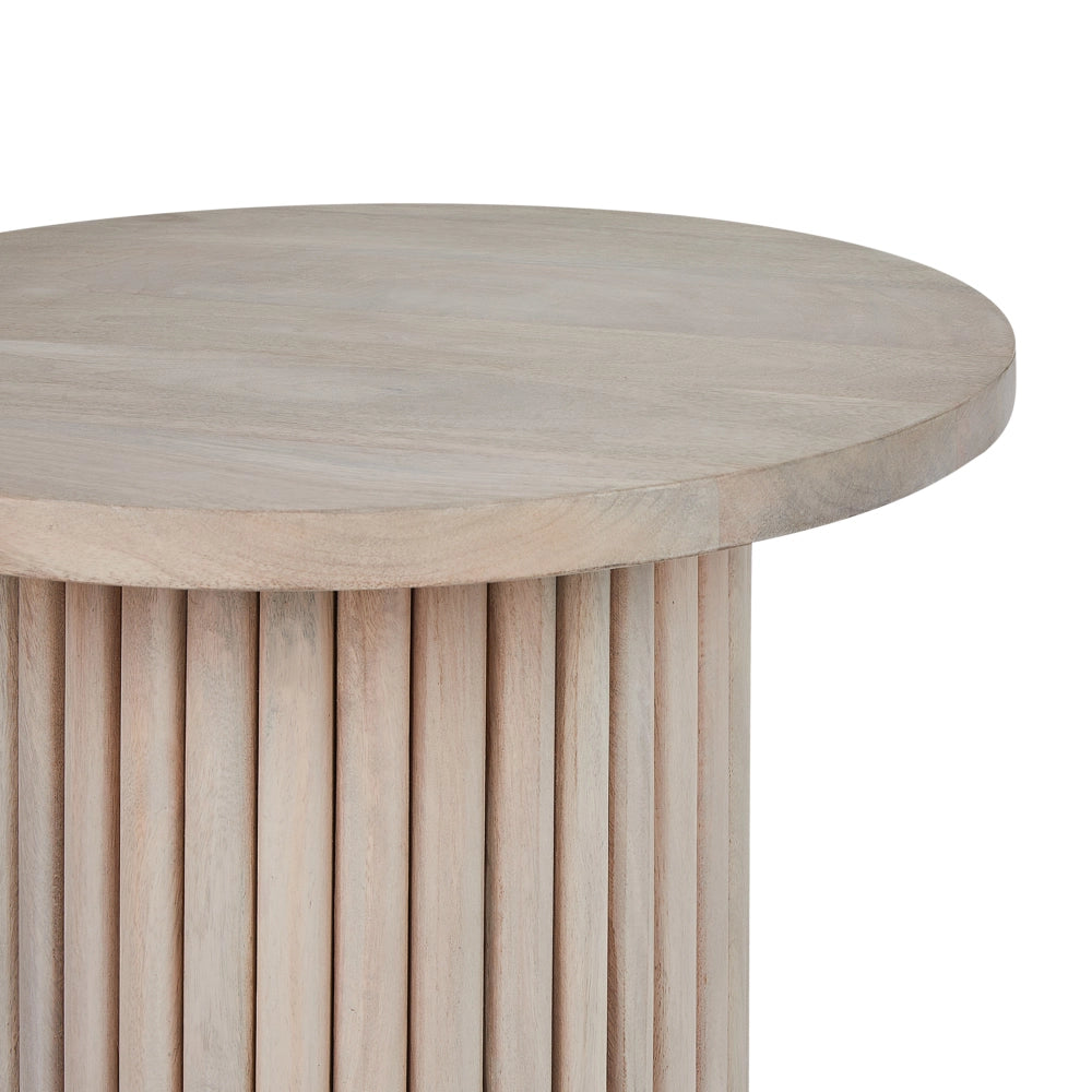 Tavolino con piano in legno di mango e finitura naturale marrone chiaro design moderno soggiorno