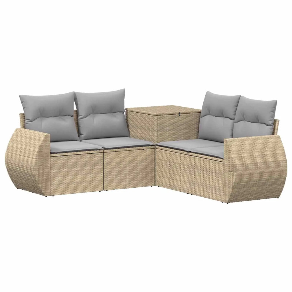 Set di divani 5 pz Beige e Grigio Chiaro 3447903