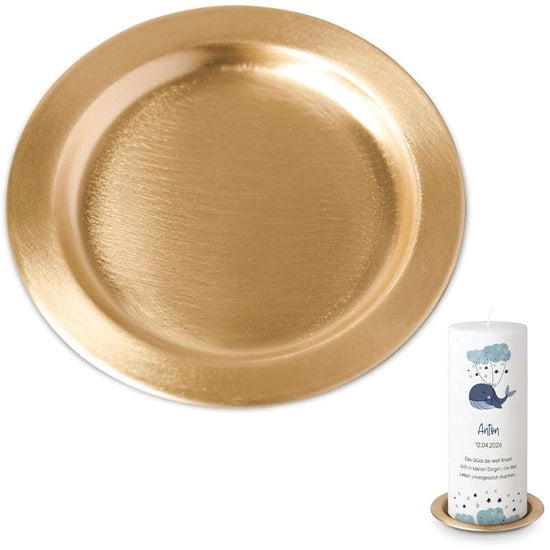 Bord per candele stropicciate manufatti a mano - Ø 11 cm - Color oro