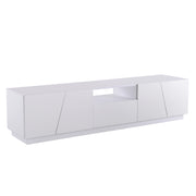 Mobile TV con 4 Ante e 2 Vani Aperti; senza Maniglie; per Soggiorno; in MDF; 170 × 37 × 42 cm; Bianco