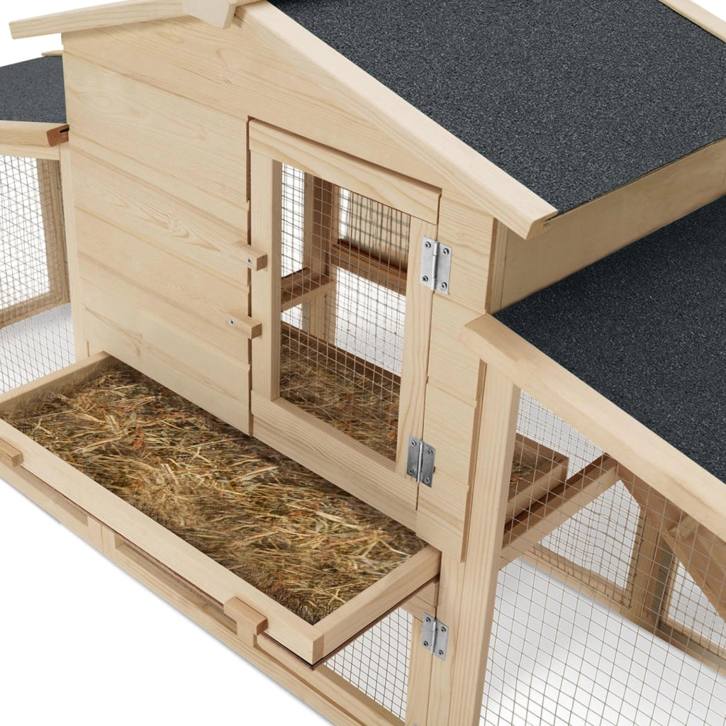 Pollaio VIP con doppia gabbia XXL in legno