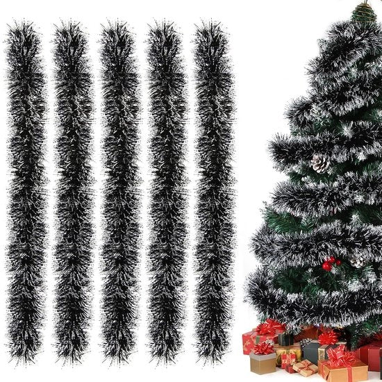 5 pezzi di nastri neri per decorazione natalizia