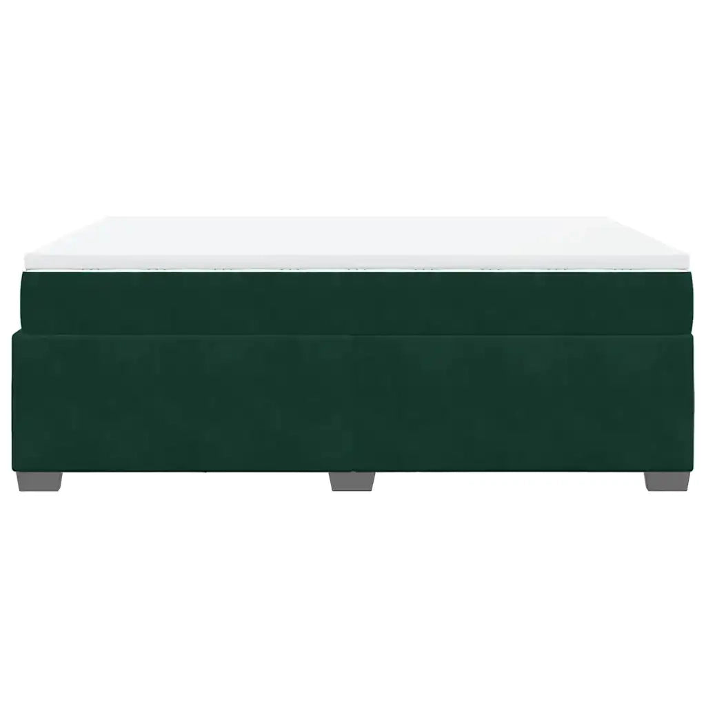 Giroletto a Molle con Materasso Verde Scuro 140x200 cm Velluto 3285290