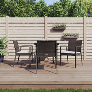 Set Pranzo da Giardino 5pz con Cuscini in Polyrattan e Acciaiocod mxl 76619