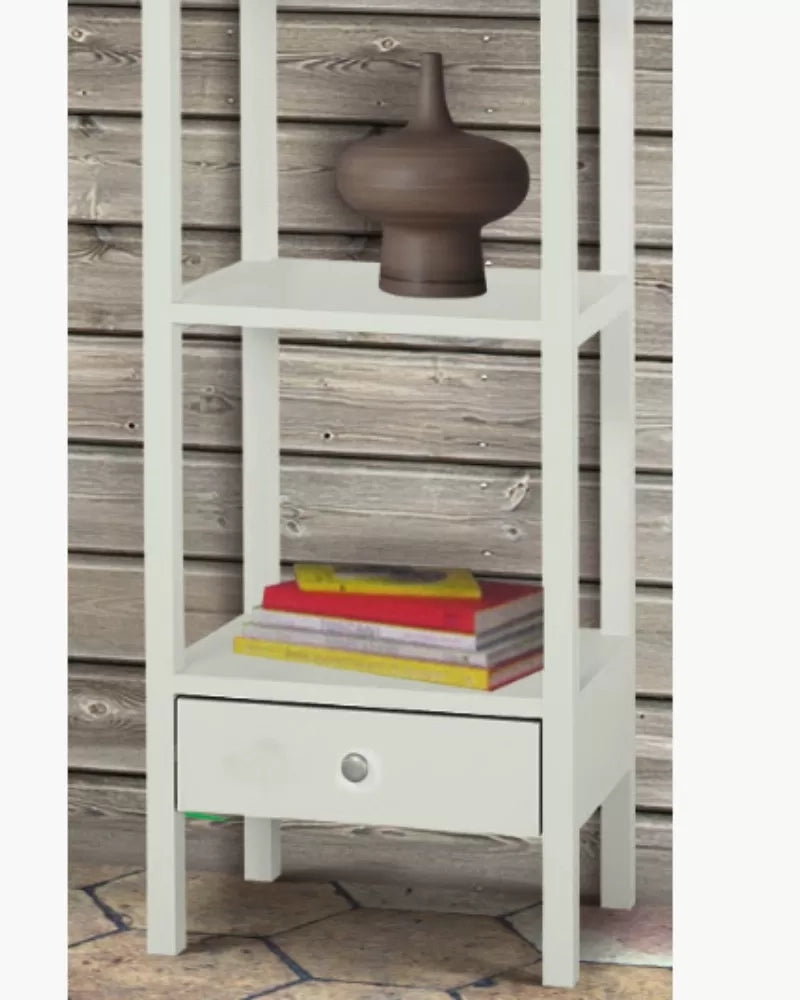 Libreria laccata bianca con cassetto 45x32x180 (731) - Mobili 2G