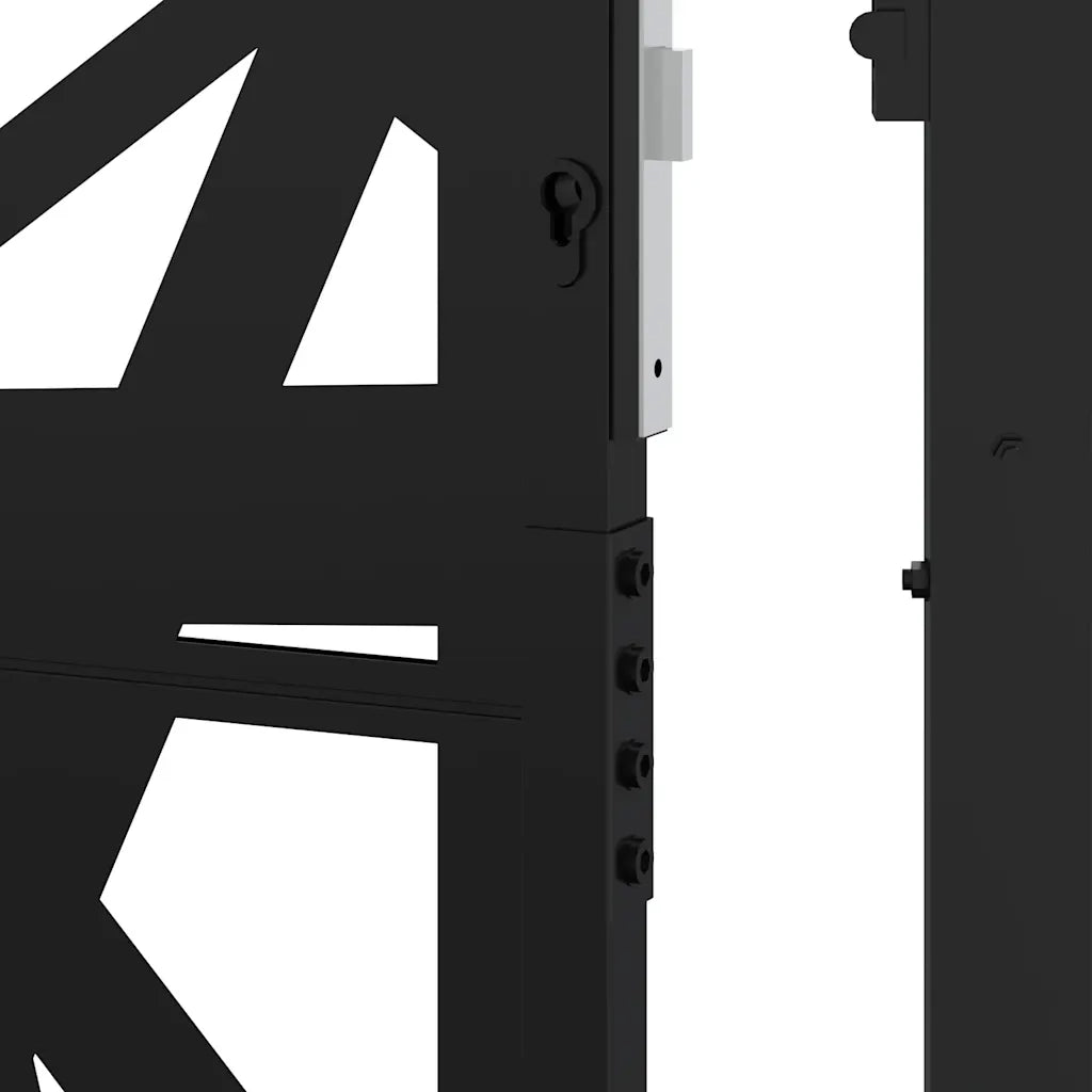 vidaXL Cancello Giardino Nero 105x205 cm in Acciaio Design Leggero