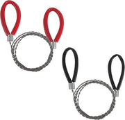 2 x Manicotto da taglio - per emergenze outdoor, lavorazione del legno, campeggio - 77 cm di lunghezza - in acciaio inossidabile - con anelli - 1 Nero e 1 Rosso