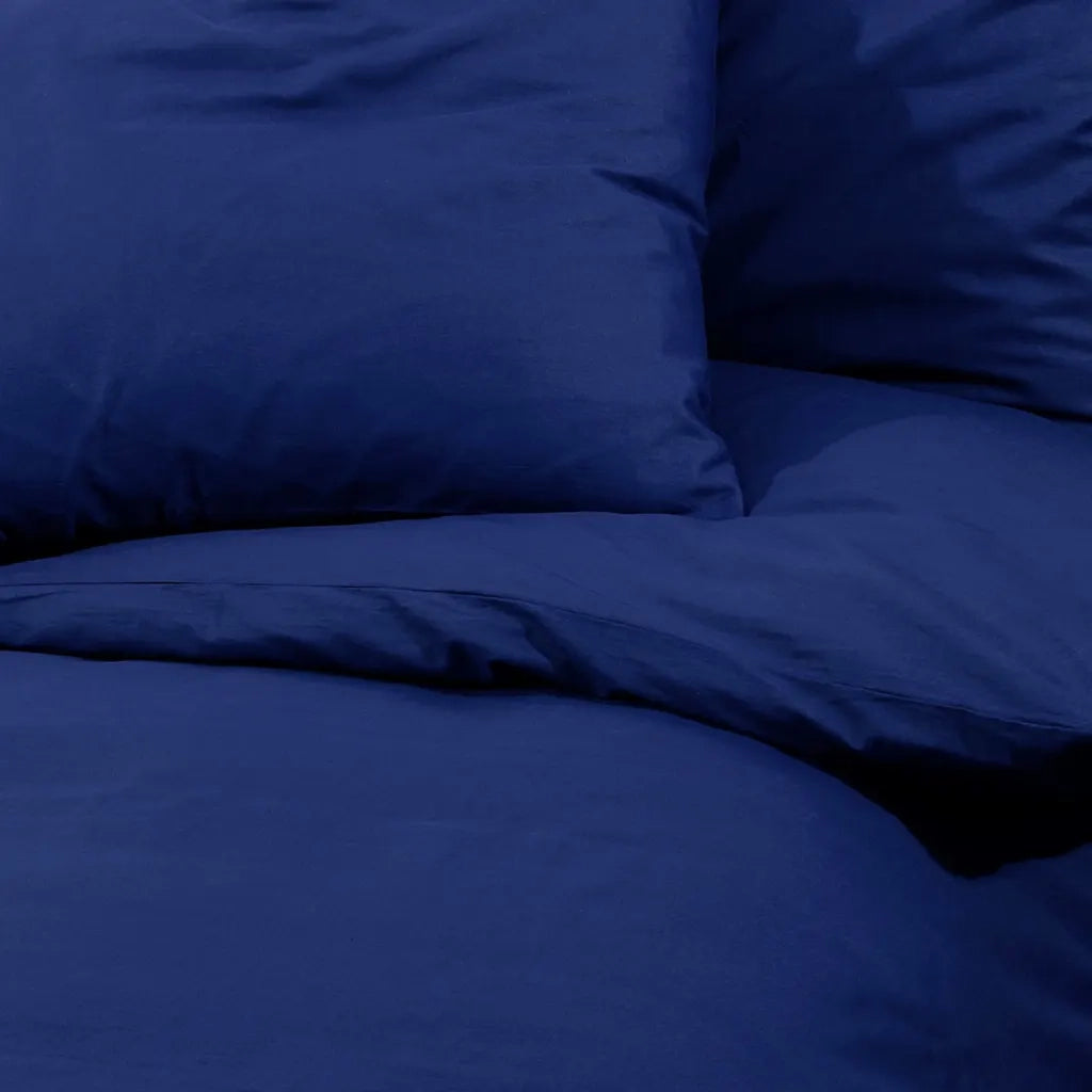 Set Copripiumino Blu Marino 240x220 cm in Microfibra Leggera 136000